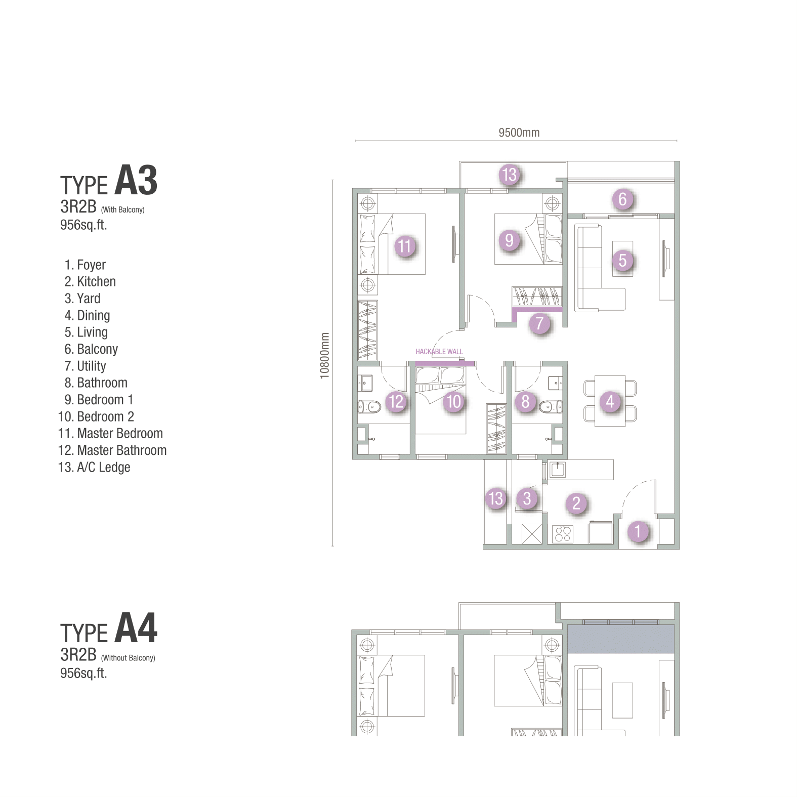 3 Rooms 2 Bath