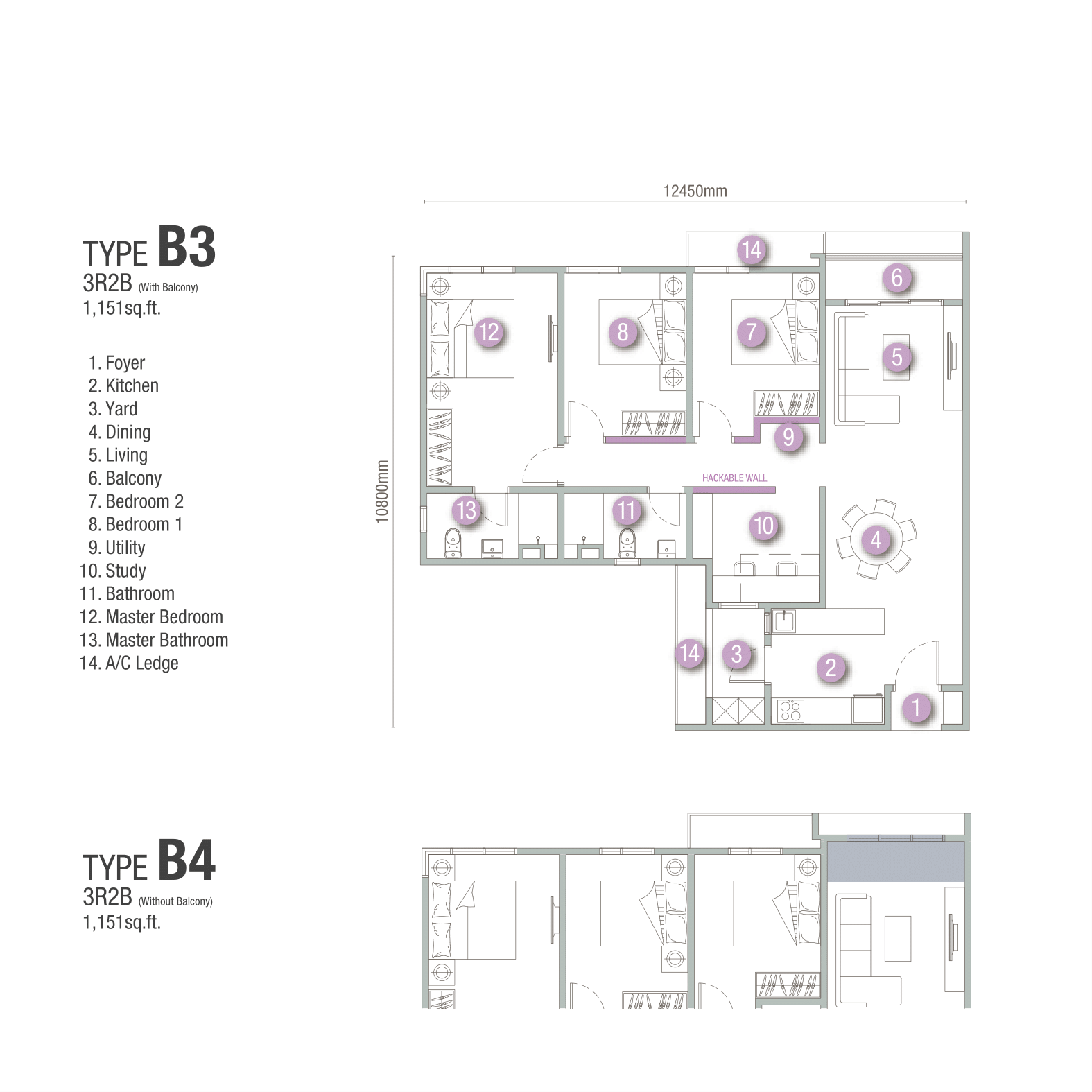 4 Rooms 2 Bath